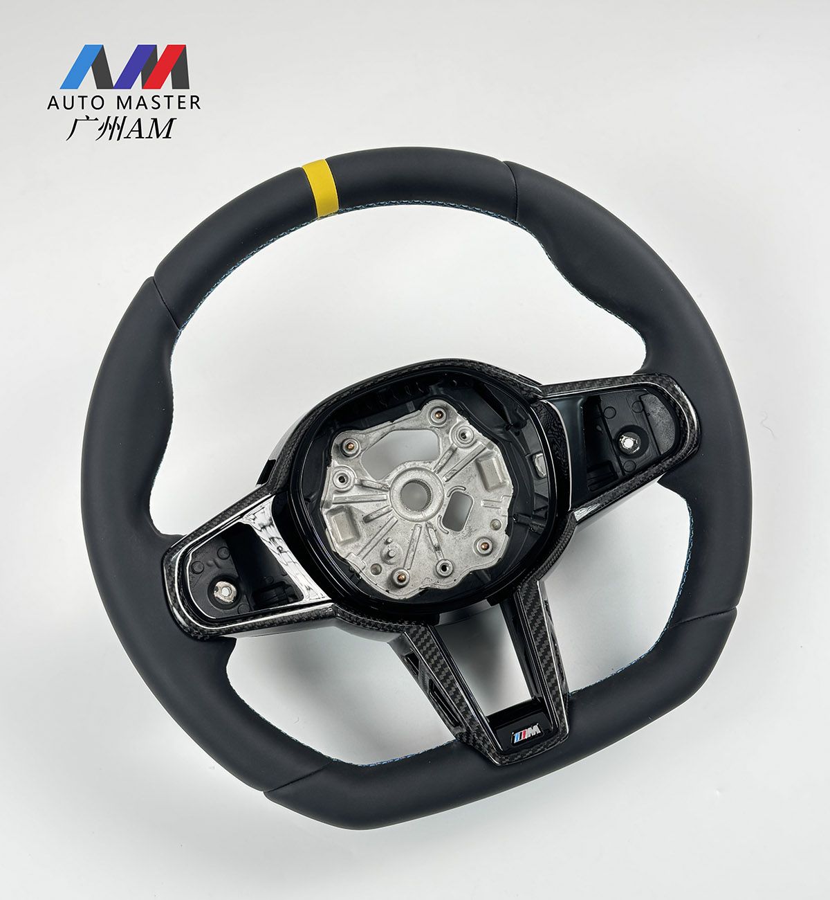 CS Leather Steering Wheel with Yellow Centering Marker